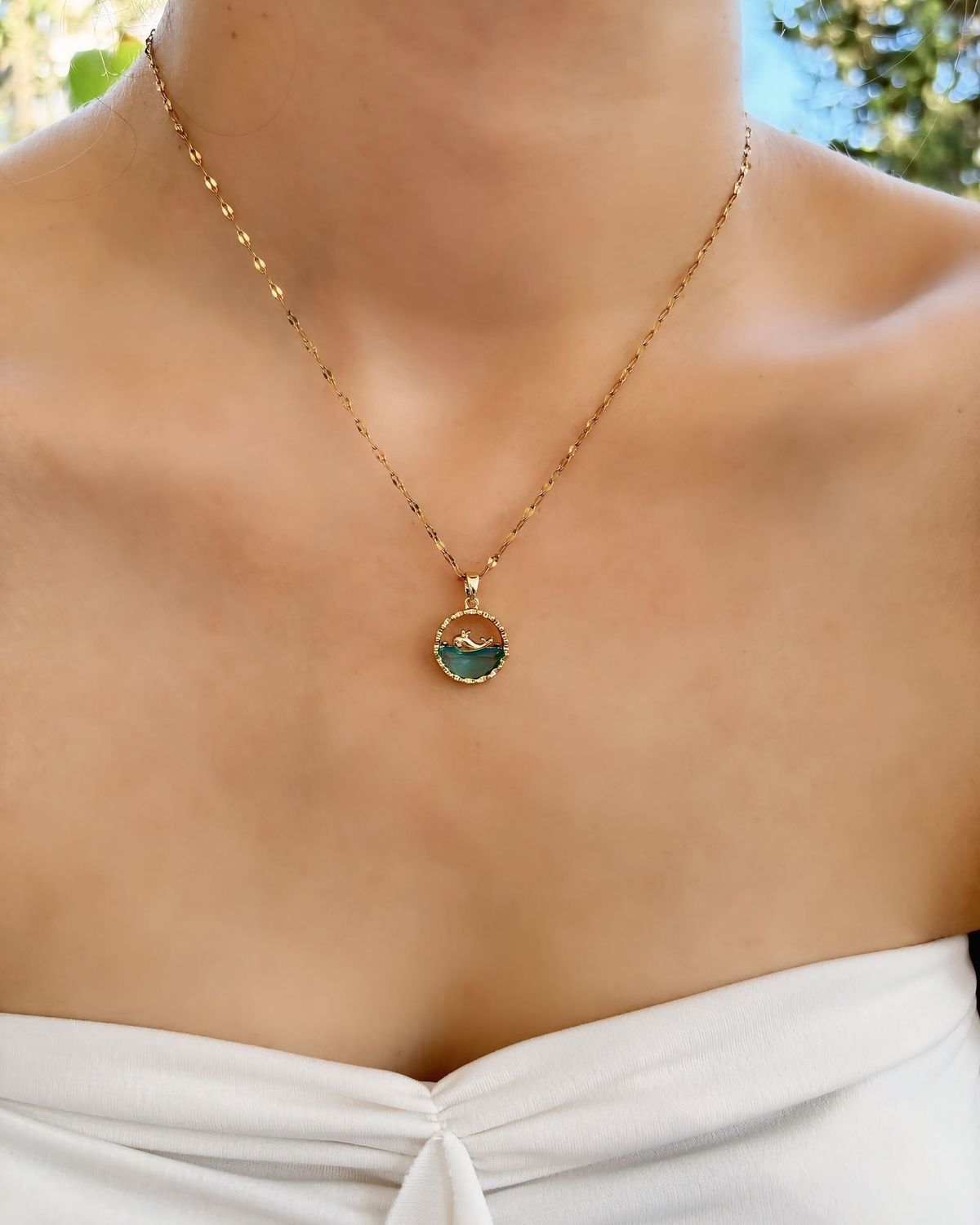 Swimming Whale Necklace