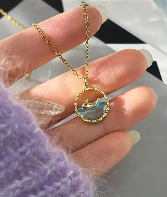 Swimming Whale Necklace