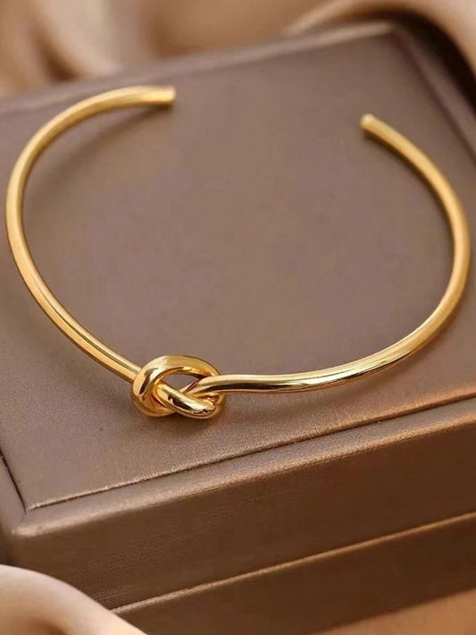Gold Tie Knot Cuff Bracelet