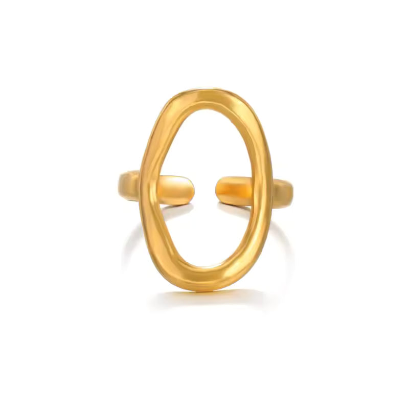 Oval Decor Cuff Ring