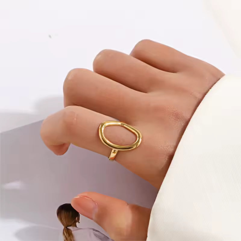 Oval Decor Cuff Ring