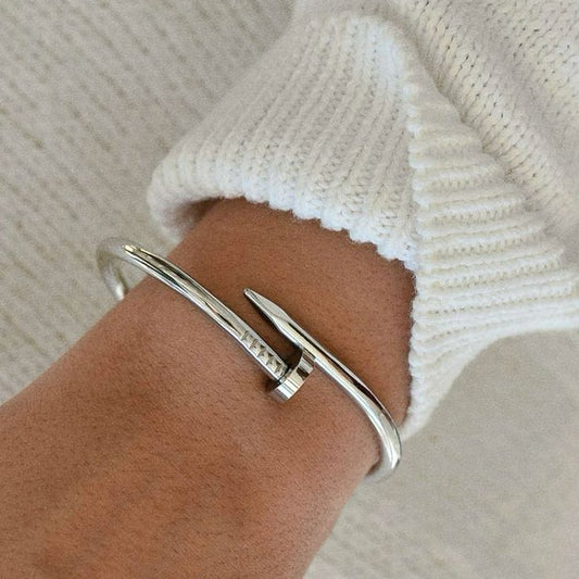 Silver Cartier Nail Bracelet