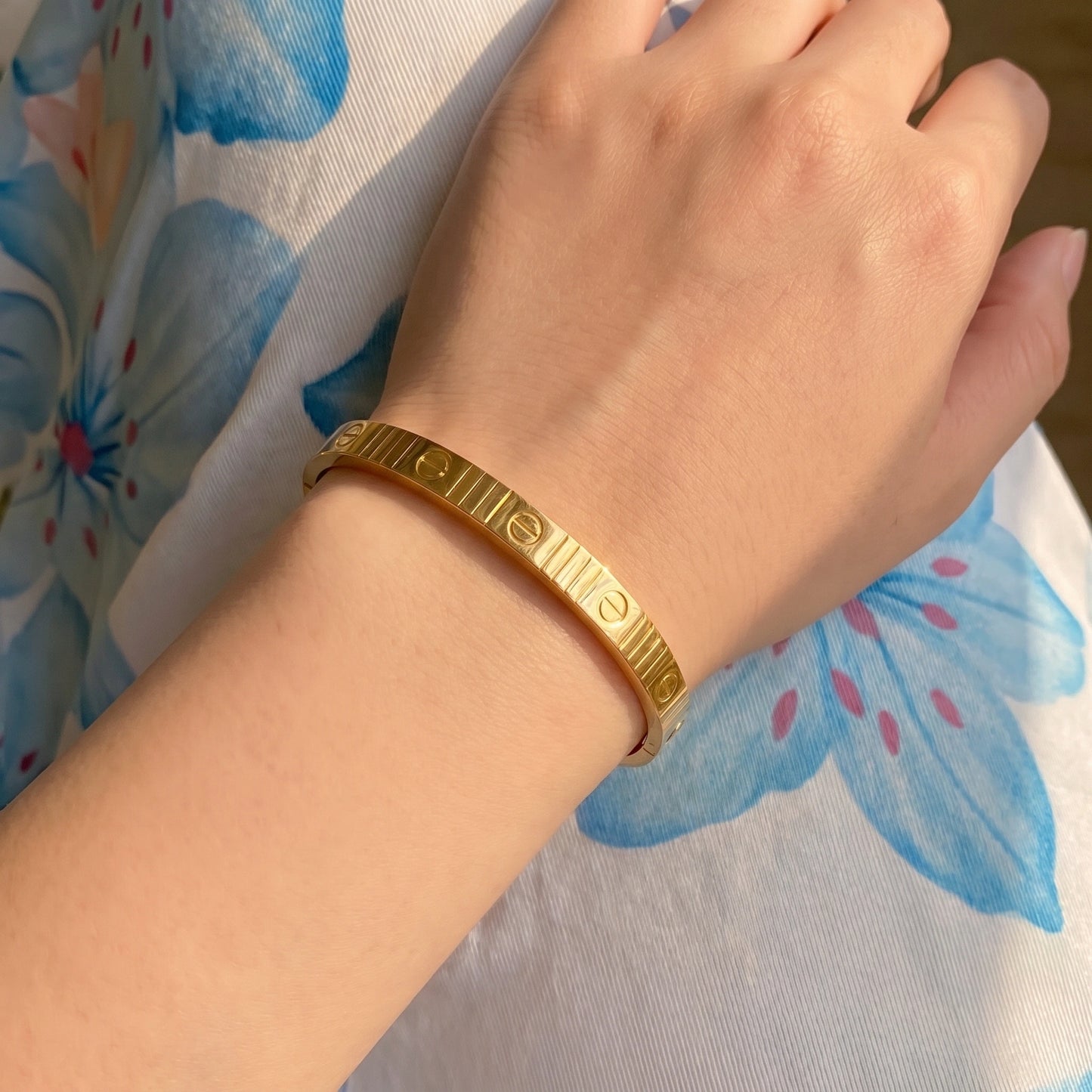 Striped Cartier Love Screw Bracelet