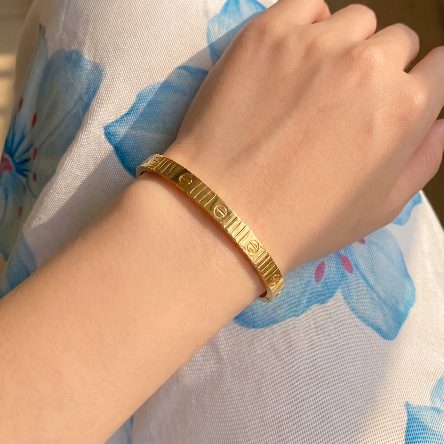 Striped Cartier Love Screw Bracelet