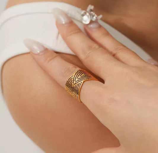 V-Pattern Ring